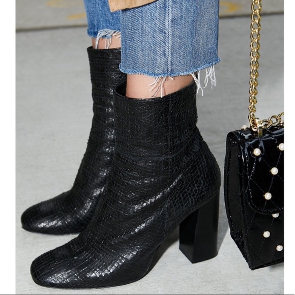 Free People Shoes - FP Nolita Snake Embossed Leather Ankle Boot